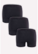 Thumbnail Lot de 3 Boxers noirs en coton unis avec ceinture élastiquée noire - Image 2