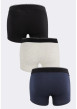 Thumbnail Lot de 3 Boxers multicolores en coton unis avec tailles élastiquées et marque - Image 2
