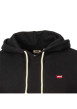 Thumbnail Sweat noir uni à capuche avec logo de la marque - Image 6