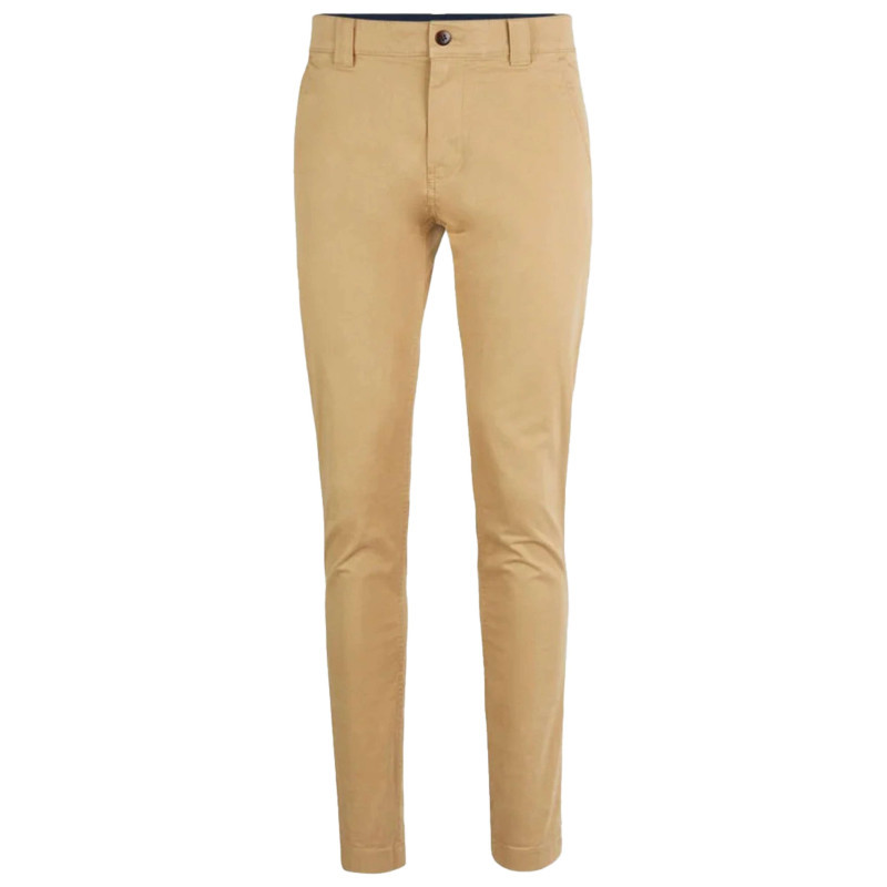 Tommy Jeans - Pantalon Tommy Jeans Chino En Coton Stretch Beige Et Des Passants Pour Ceinture - Beige
