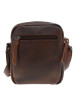 Thumbnail Sacoche en cuir marron à bandoulière ajustable et compartiment zippé - Image 3