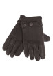 Thumbnail Gants en cuir de vachette noir à boutons pressions ajustables et nom iconique brodé