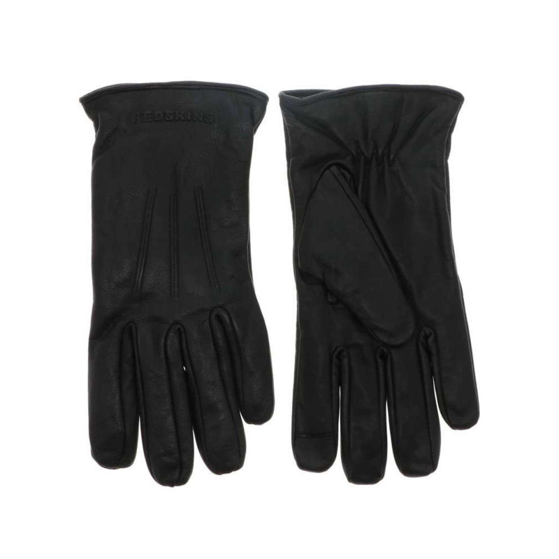 Redskins - Gants En Cuir Noir Uni Et Texturés Avec Des Inscriptions En Reliefs - Noir Redskins - Gants En Cuir Noir Uni Et Texturés Avec Des Inscriptions En Reliefs - Noir