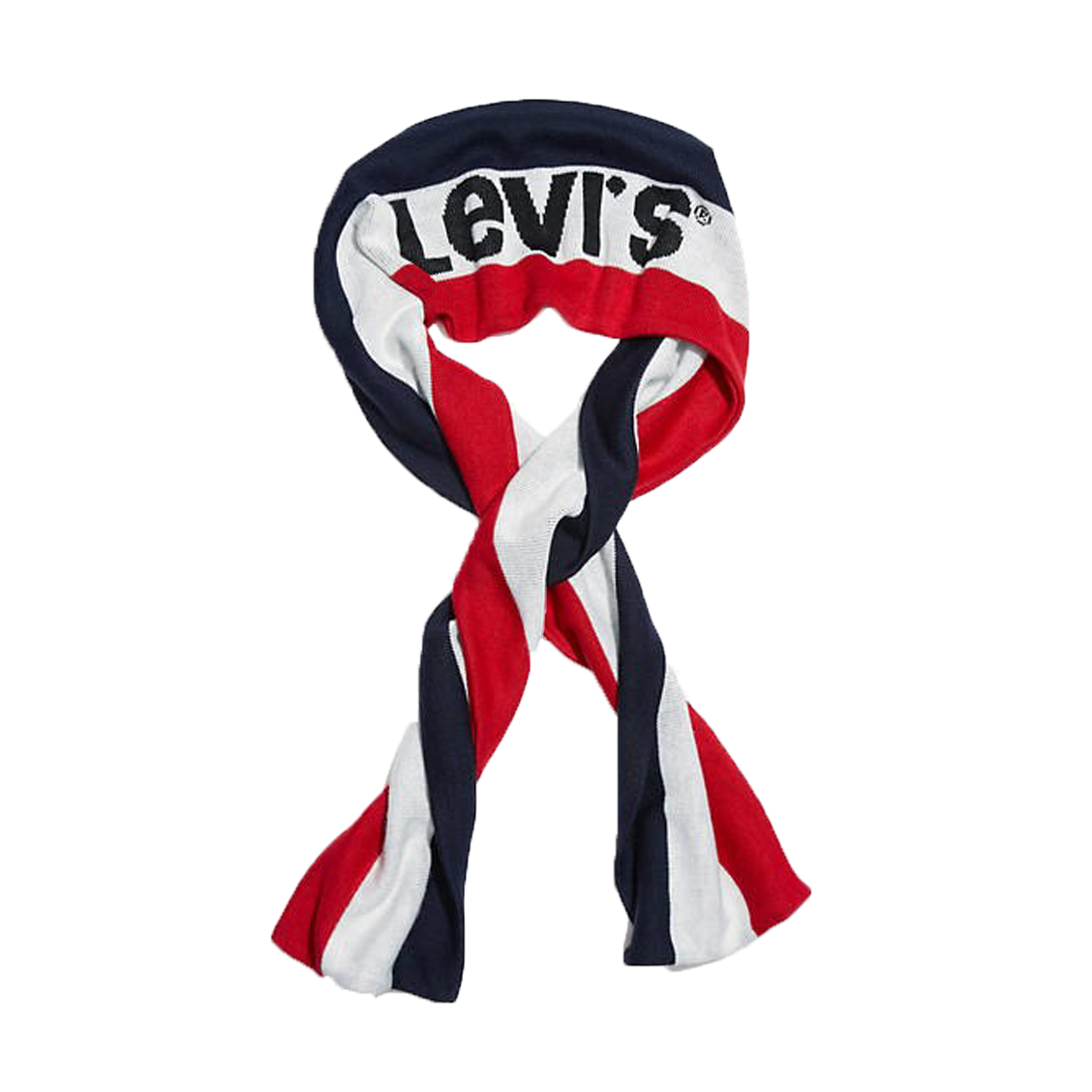 echarpe levi's sportswear logo à rayures bleu marine, blanche et rouge