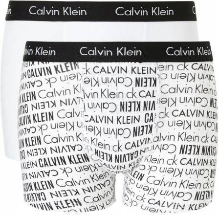 Lot de 2 boxers Calvin Klein Underwear Junior en coton stretch blanc et blanc monogrammé