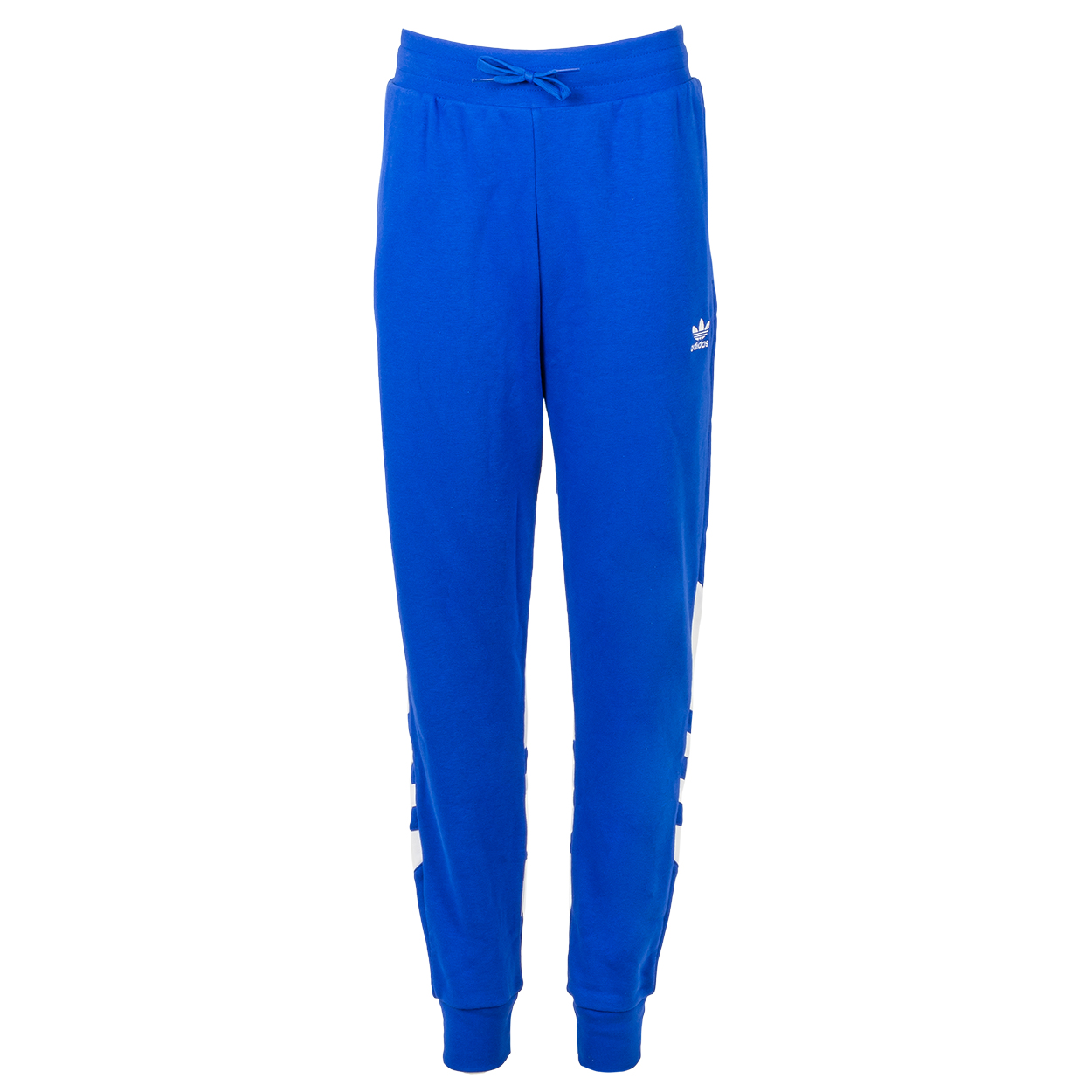 Pantalon de jogging Adidas Junior en coton mélangé bleu roi et blanc