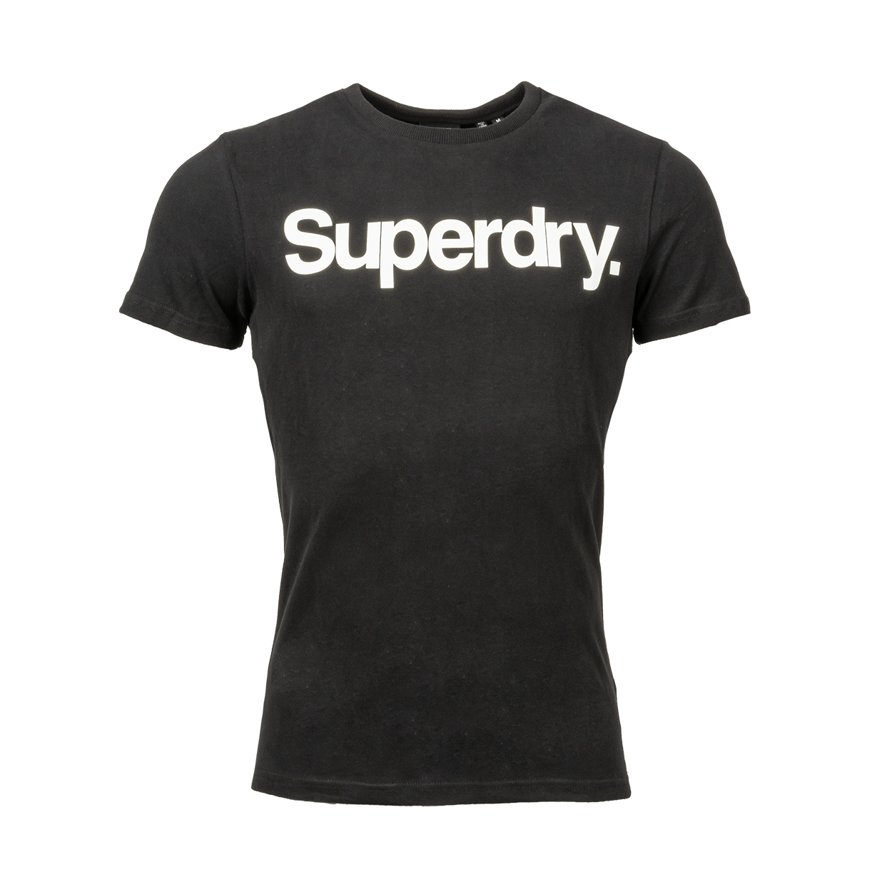 Tee-shirt col rond Superdry en coton noir floqué