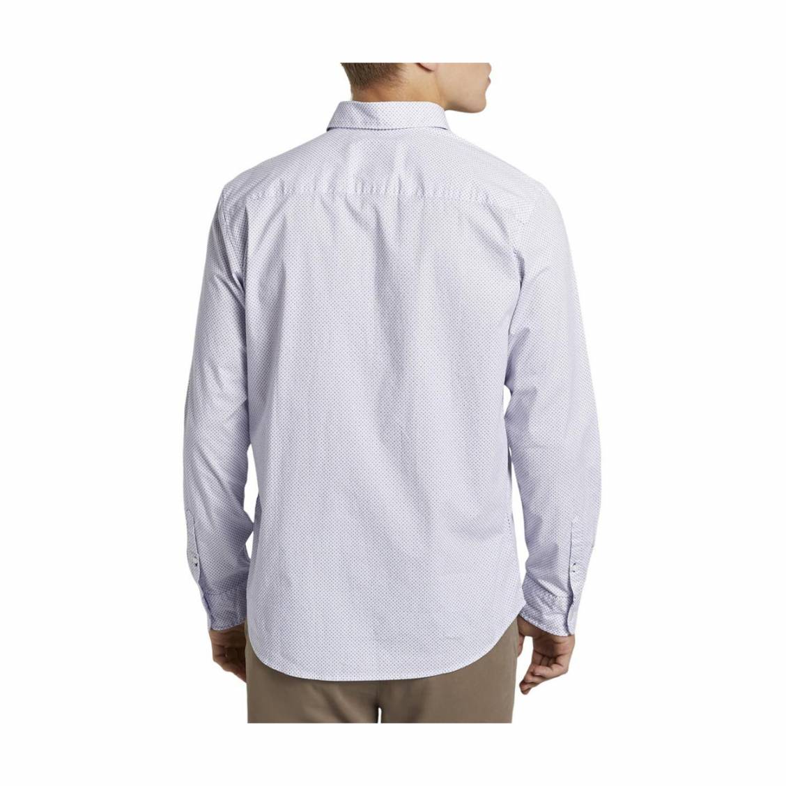 Chemise coupe droite Tom Tailor en coton stretch blanc | Rue