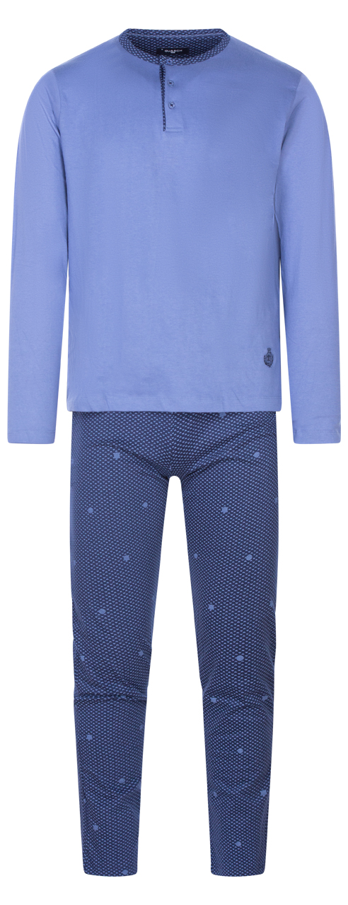 pyjama à motifs guasch en coton bleu