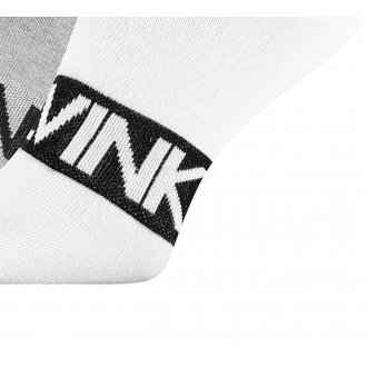Lot de 2 paires de socquettes grises et blanches avec inscription Calvin Klein pour homme