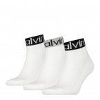 Lot de 3 paires de chaussettes Calvin Klein en coton stretch mélangé blanc à bandes noires et grises