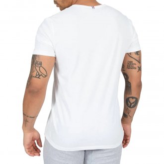 T-shirt col rond Coq Sportif en coton blanc avec logo iconique