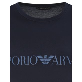 T-shirt Emporio Armani en coton avec manches courtes et col rond bleu bleu marine