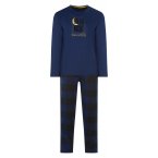 Pyjama Long Arthur en coton bleu marine vichy regular fit avec manches longues et col rond