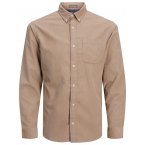 Chemise à col américain coupe slim Jack & Jones en coton beige