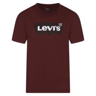 T-shirt col rond coupe ample Levi's® en coton bordeaux
