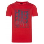 T-shirt Junior Garçon avec manches courtes et col rond Levi's® Wavy Logo Tee coton rouge