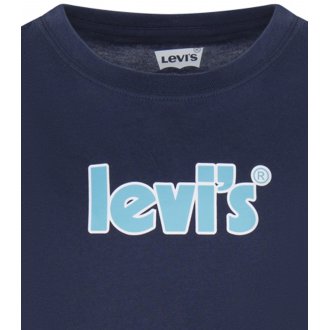 T-shirt Junior Garçon Levi's® Poster Logo Tee en coton biologique avec manches courtes et col rond bleu bleu marine