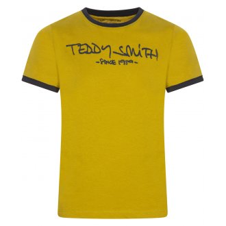 T-shirt Junior Garçon Teddy Smith Ticlass 3 Mc coton à col rond jaune moutarde