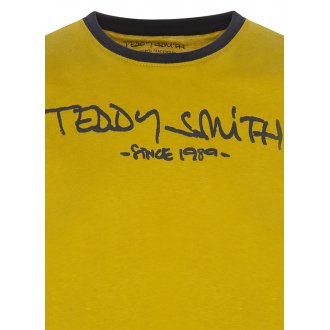 T-shirt Junior Garçon Teddy Smith Ticlass 3 Mc coton à col rond jaune moutarde