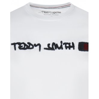T-shirt Junior Garçon Teddy Smith T-Clap Ml Jr coton avec manches longues et col rond blanc