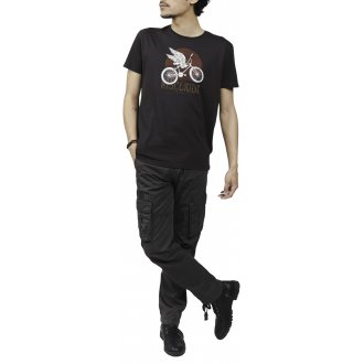 T-shirt Deeluxe en coton gris anthracite avec manches courtes et col rond 
