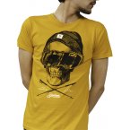 T-shirt Deeluxe en coton jaune moutarde avec manches courtes et col rond 