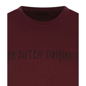 T-shirt à col rond Von Dutch en coton rouge avec branding noir