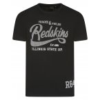 T-shirt Redskins coton droite avec manches courtes et col rond noir
