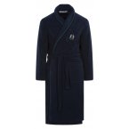 Robe de chambre Christian Cane bleu marine avec manches longues et col châle