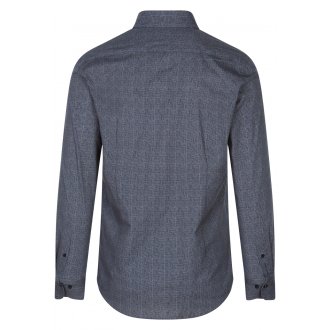 Chemise ajustée Cardin Sportswear en coton biologique avec manches longues et col italien bleue