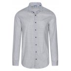 Chemise Cardin Sportswear en coton stretch blanc regular fit à manches longues et col français