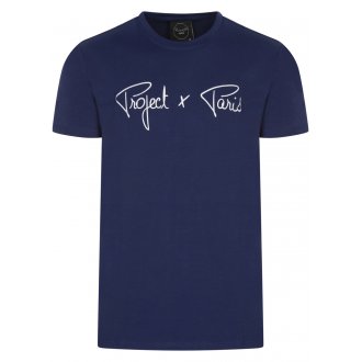T-shirt Project X bleu avec manches courtes et col rond 