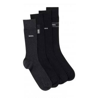 Coffret et de 4 paires de chaussettes Boss coton mélangé noires