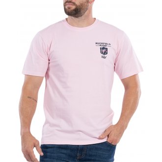 T-shirt col rond Ruckfield en coton biologique avec manches courtes rose