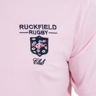 T-shirt col rond Ruckfield en coton biologique avec manches courtes rose
