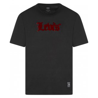 T-shirt avec manches courtes et col rond Levi's® coton noir