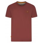 T-shirt col rond Timberland en coton avec manches courtes brique