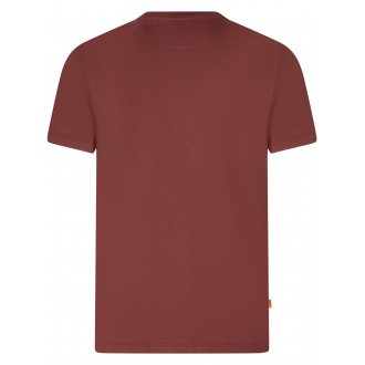 T-shirt col rond Timberland en coton avec manches courtes brique