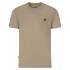 T-shirt col rond Timberland en coton biologique beige avec manches courtes