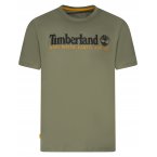 T-shirt col rond Timberland en coton avec manches courtes vert kaki