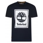 T-shirt col rond Timberland en coton biologique bleu marine avec manches courtes