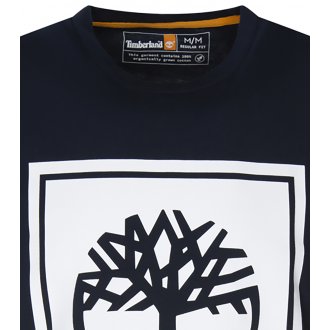 T-shirt col rond Timberland en coton biologique bleu marine avec manches courtes