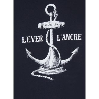 T-shirt col rond Armor Lux en coton manches courtes bleu marine