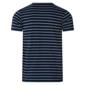 T-shirt col rond Armor Lux en coton manches courtes bleu marine rayé