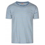 T-shirt avec manches courtes et col rond Armor Lux coton mélangé bleu rayé