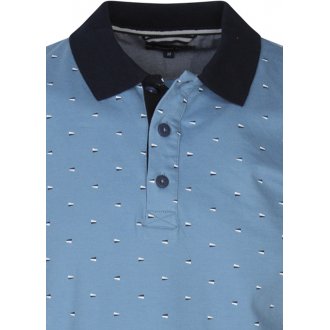 Polo en maille piquée Armor Lux en coton avec manches courtes et col boutonné bleu