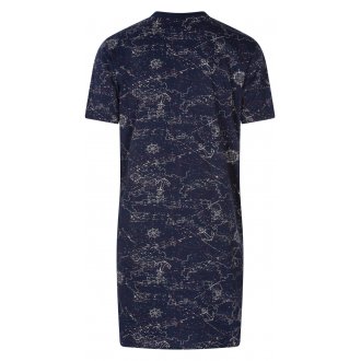 Chemise de nuit Christian Cane en coton avec manches courtes et col v bleu marine imprimé maritime