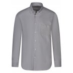 Chemise droite Bande Originale en coton mélangé gris chiné avec col américain