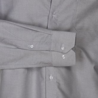 Chemise droite Bande Originale en coton mélangé gris chiné avec col américain